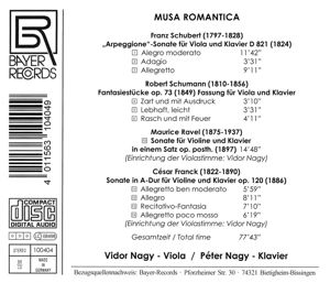 Produktbild: Muse romantique-Werke f&uuml;r Viola & Klavier