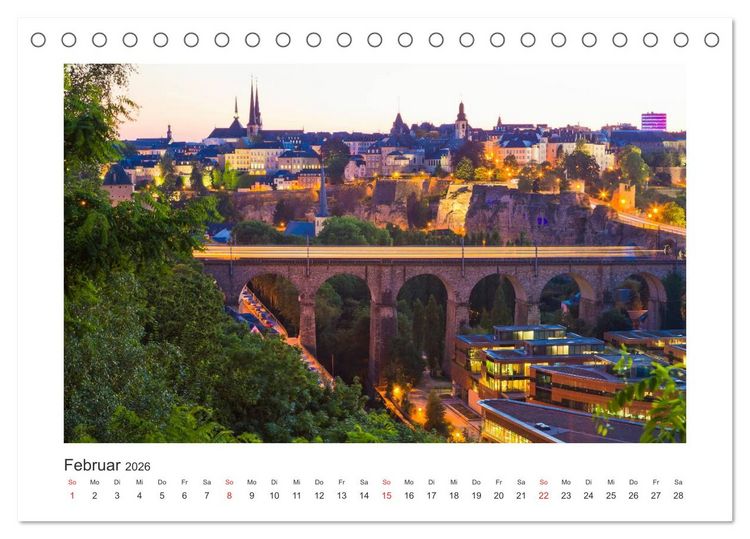 Produktbild: LUXEMBURG Stadt der Kontraste (Tischkalender 2026 DIN A5 quer), CALVENDO Monatskalender