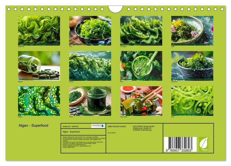 Produktbild: Algen - Superfood (Wandkalender 2026 DIN A4 quer), CALVENDO Monatskalender