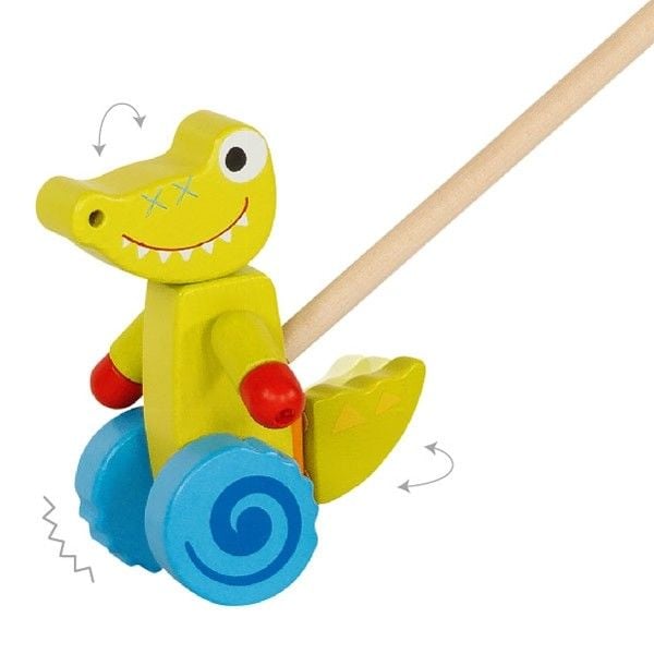 Produktbild: Goki 54875 - Schiebetier Krokodil, Holz, 56 cm