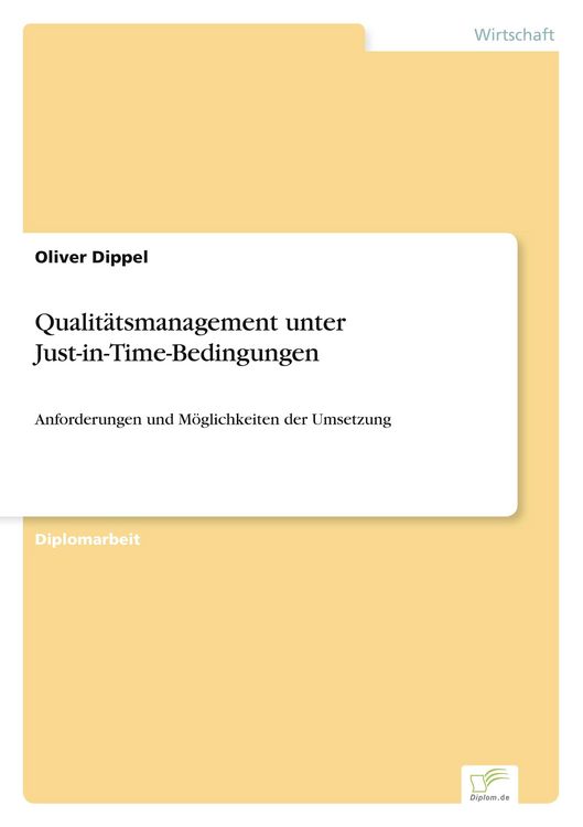 Produktbild: Qualit&auml;tsmanagement unter Just-in-Time-Bedingungen