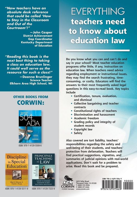 Produktbild: The Legal Rights and Responsibilities of Teachers