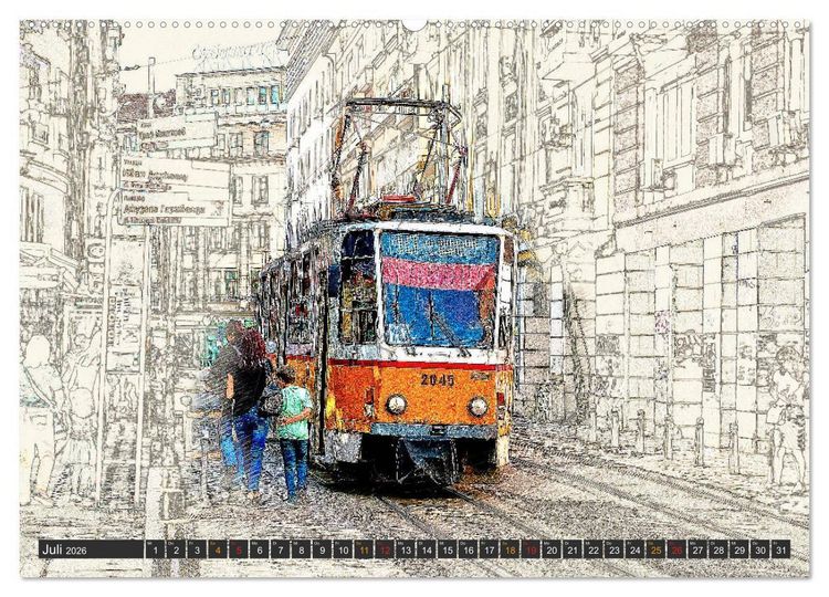 Produktbild: Stra&szlig;enbahn Faszination (Wandkalender 2026 DIN A2 quer), CALVENDO Monatskalender