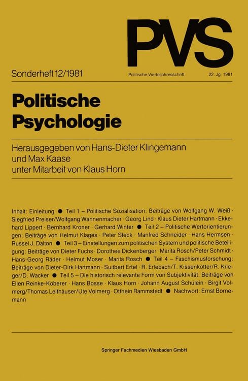 Produktbild: Politische Psychologie