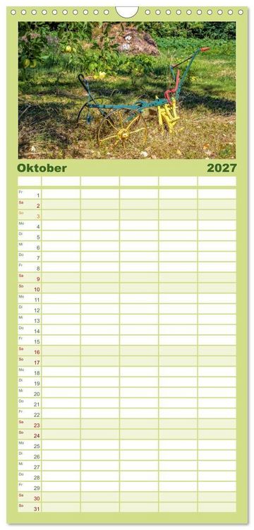 Produktbild: Familienplaner 2027 - Landmaschinen im Dornr&ouml;schenschlaf mit 5 Spalten (Wandkalender, 21 x 45 cm) CALVENDO