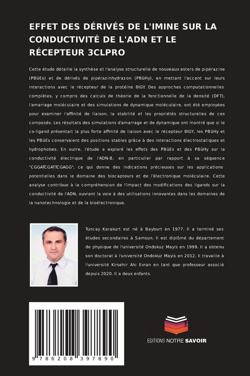 Produktbild: Effet des D&eacute;riv&eacute;s De L'imine Sur La Conductivit&eacute; De L'adn Et Le R&eacute;cepteur 3clpro
