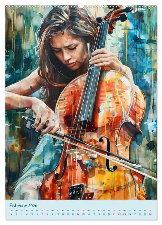 Produktbild: Die Farben der Musik (hochwertiger Premium Wandkalender 2026 DIN A2 hoch), Kunstdruck in Hochglanz