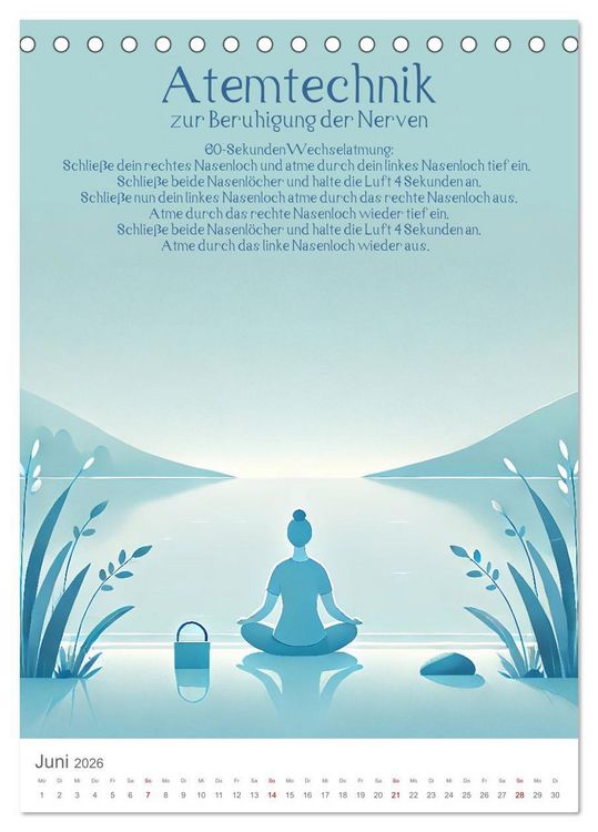 Produktbild: Dein Anti-Stress Kalender - Monatliche Inspirationen f&uuml;r mehr Entspannung (Tischkalender 2026 DIN A5 hoch), CALVENDO Monatskalender
