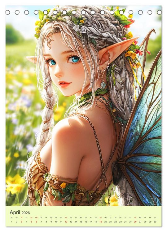 Produktbild: Keltische Mythen. Die magische Anderwelt-Fantasy im Manga-Stil (Tischkalender 2026 DIN A5 hoch), CALVENDO Monatskalender