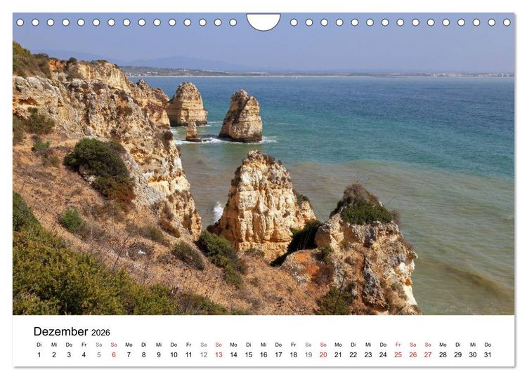 Produktbild: Algarve von Sagres bis Tavira (Wandkalender 2026 DIN A4 quer), CALVENDO Monatskalender