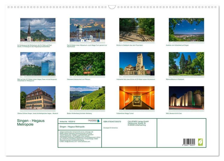 Produktbild: Singen - Hegaus Metropole (Wandkalender 2026 DIN A2 quer), CALVENDO Monatskalender