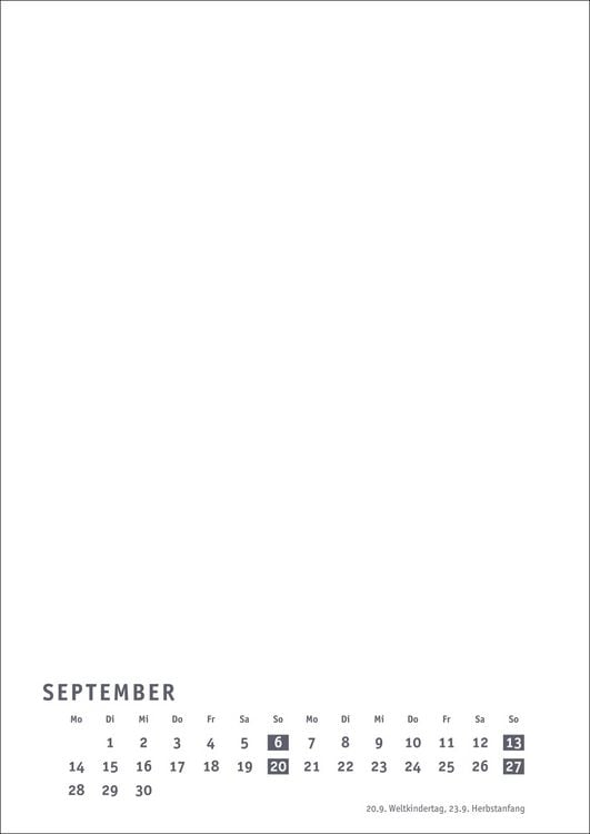 Produktbild: Premium-Bastelkalender weiß A4 2026