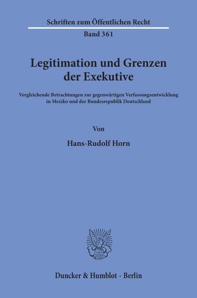 Produktbild: Legitimation und Grenzen der Exekutive.