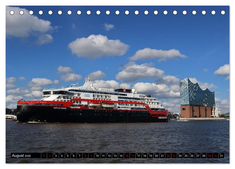 Produktbild: Shipspotting Hamburg (Tischkalender 2026 DIN A5 quer), CALVENDO Monatskalender