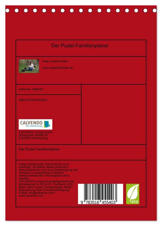 Produktbild: Der Pudel-Familienplaner (Tischkalender 2026 DIN A5 hoch), CALVENDO Monatskalender