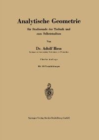 Produktbild: Analytische Geometrie f&uuml;r Studierende der Technik und zum Selbststudium