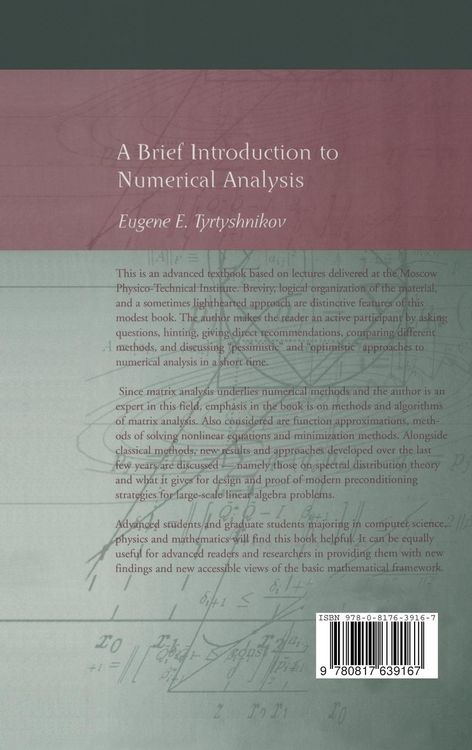 Produktbild: A Brief Introduction to Numerical Analysis