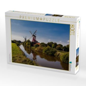Produktbild: CALVENDO Puzzle Greetsieler Zwillings-Muehlen | 1000 Teile Lege-Gr&ouml;&szlig;e 64x48cm Foto-Puzzle f&uuml;r gl&uuml;ckliche Stunden