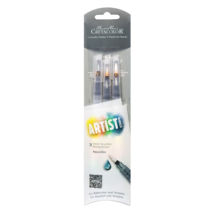 Produktbild: Cretacolor Pinsel Aqua2Go Wasserpinsel St&auml;rke F+M+B, 3er Set