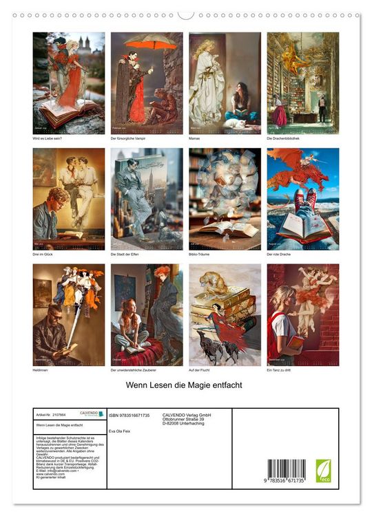 Produktbild: Wenn Lesen die Magie entfacht (hochwertiger Premium Wandkalender 2026 DIN A2 hoch), Kunstdruck in Hochglanz