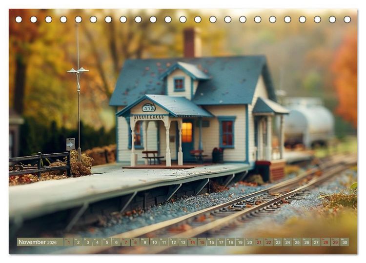 Produktbild: Miniaturwelt Eisenbahn - Zug um Zug ins Abenteuer (Tischkalender 2026 DIN A5 quer), CALVENDO Monatskalender