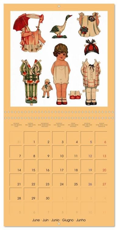 Produktbild: CHARMING OLD PAPER DOLLS (Wall Calendar 2027 12 &times; 12 Inch) CALVENDO 12 Month Wall Calendar