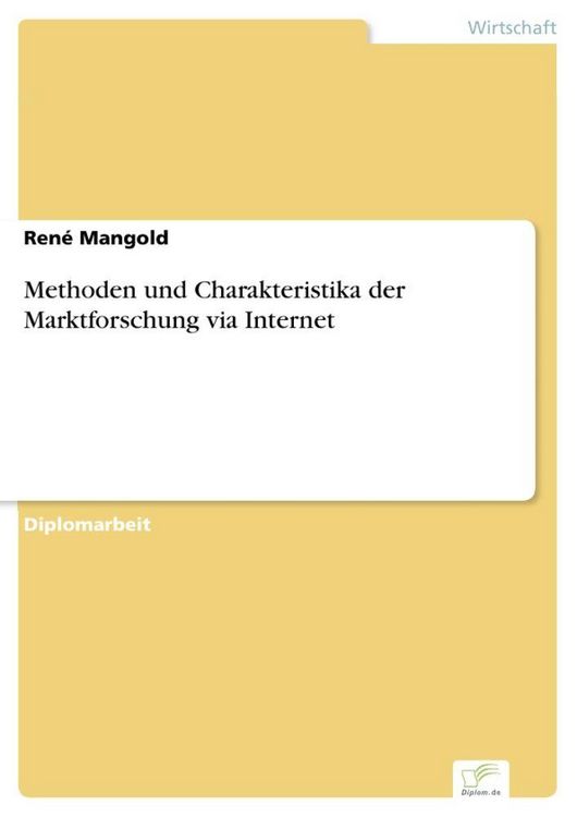 Produktbild: Methoden und Charakteristika der Marktforschung via Internet