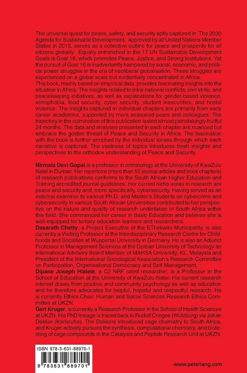 Produktbild: Peace, Safety and Security: African Perspectives