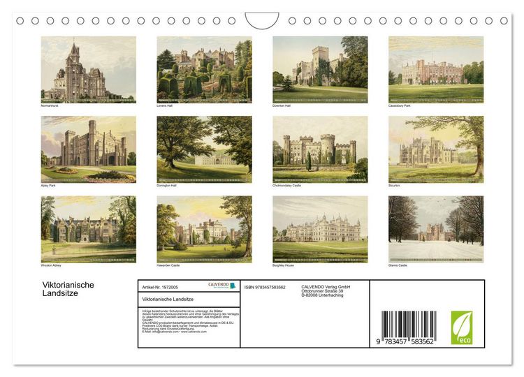 Produktbild: Viktorianische Landsitze (Wandkalender 2026 DIN A4 quer), CALVENDO Monatskalender