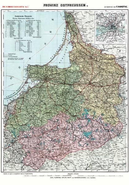 Produktbild: Historische Karte: Provinz Ostpreussen &shy; um 1910 (Plano)