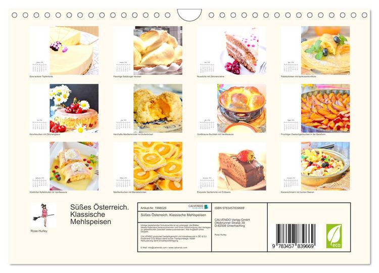 Produktbild: S&uuml;&szlig;es &Ouml;sterreich. Klassische Mehlspeisen (Wandkalender 2026 DIN A4 quer), CALVENDO Monatskalender