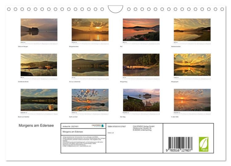 Produktbild: Morgens am Edersee (Wandkalender 2026 DIN A4 quer), CALVENDO Monatskalender