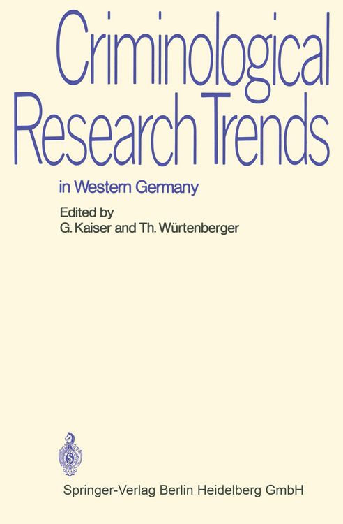 Produktbild: Criminological Research Trends in Western Germany
