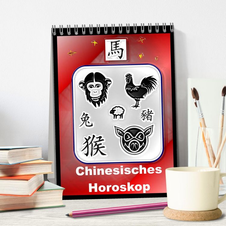 Produktbild: Chinesisches Horoskop (Tischkalender 2026 DIN A5 hoch), CALVENDO Monatskalender