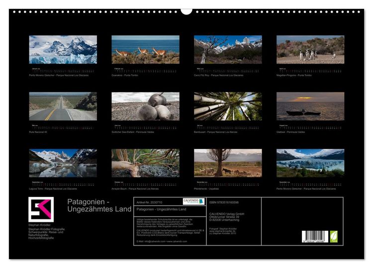 Produktbild: Patagonien - Ungez&auml;hmtes Land (Wandkalender 2026 DIN A2 quer), CALVENDO Monatskalender