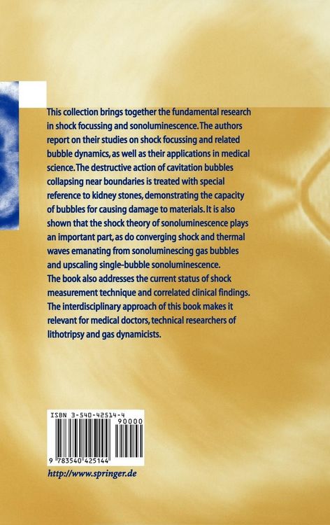 Produktbild: Shock Focussing Effect in Medical Science and Sonoluminescence