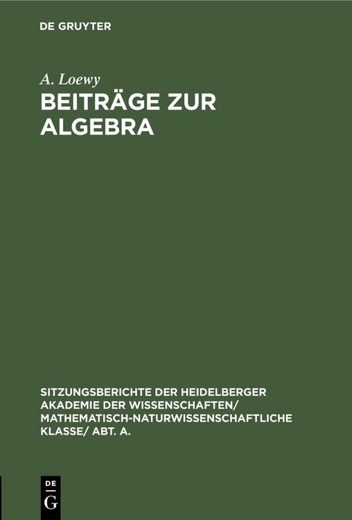 Produktbild: Beitr&auml;ge zur Algebra