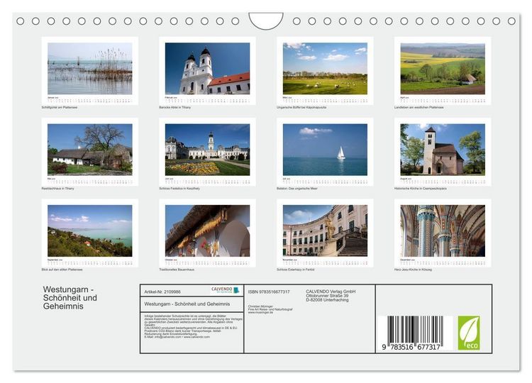 Produktbild: Westungarn - Sch&ouml;nheit und Geheimnis (Wandkalender 2026 DIN A4 quer), CALVENDO Monatskalender