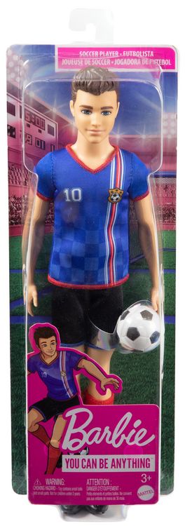 Produktbild: Ken Fu&szlig;ballspieler-Puppe, kurze Haare, Trikot mit der Nummer 10, Fu&szlig;ball, Stol