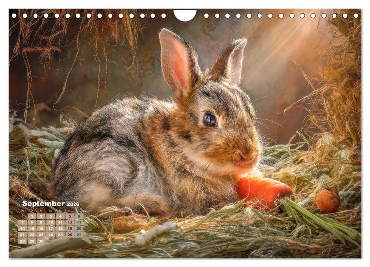 Produktbild: Kaninchenportraits &ndash; Szenen voller Charme (Wandkalender 2026 DIN A4 quer), CALVENDO Monatskalender