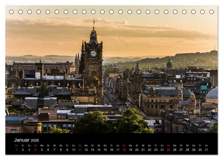Produktbild: Faszination Edinburgh (Tischkalender 2026 DIN A5 quer), CALVENDO Monatskalender