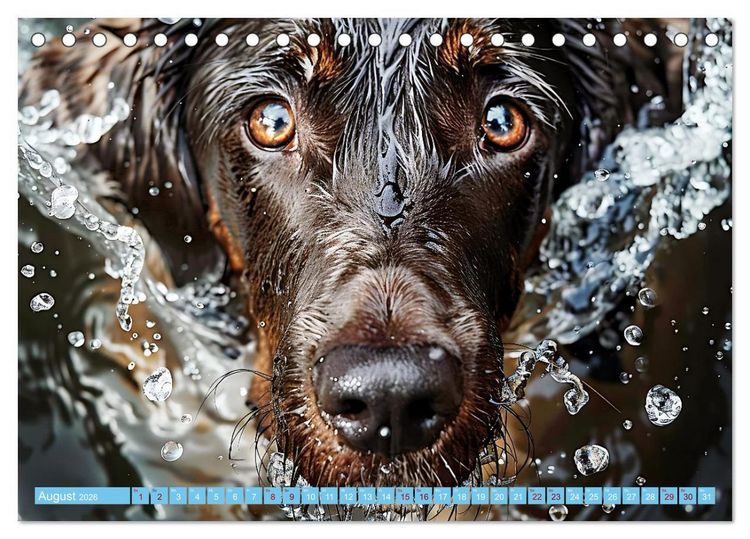 Produktbild: Hunde und Wasser (Tischkalender 2026 DIN A5 quer), CALVENDO Monatskalender