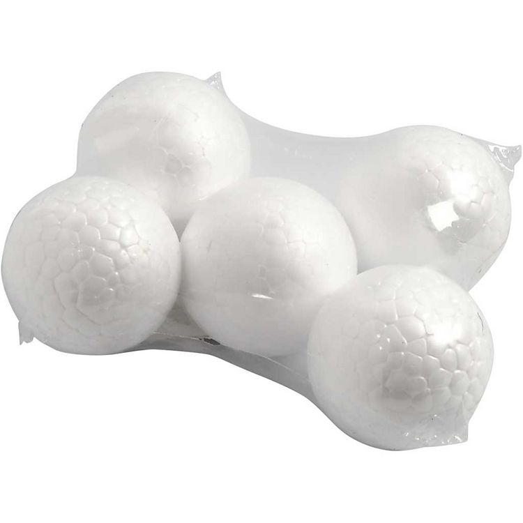 Produktbild: Creativ Company Styropor-Kugeln, D 5 cm, Wei&szlig;, 5 Stk