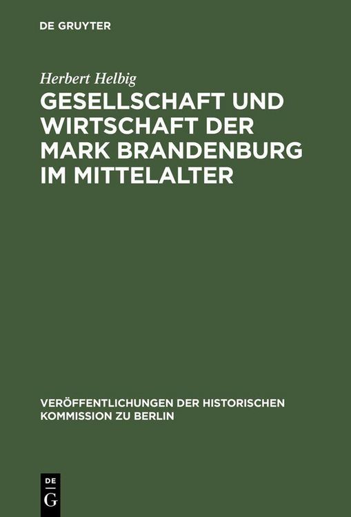 Produktbild: Gesellschaft und Wirtschaft der Mark Brandenburg im Mittelalter