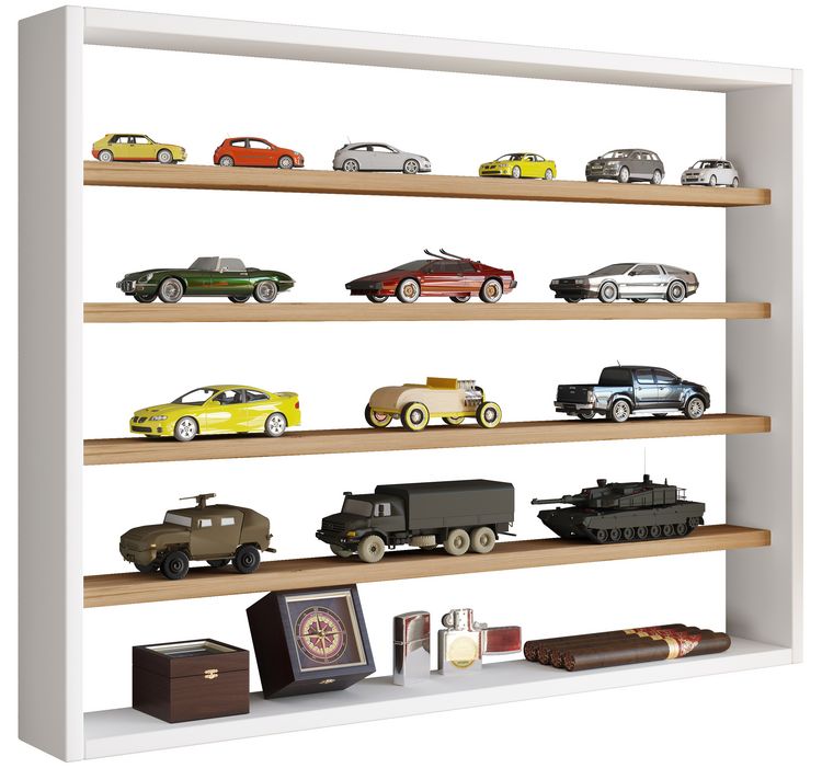 Produktbild: Holz Wandregal Wandvitrine Regal Deko Osado L