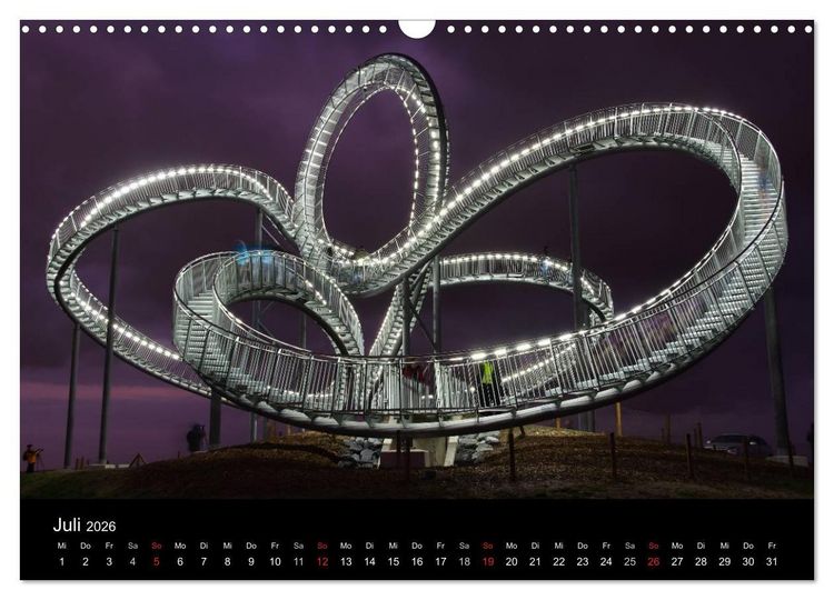 Produktbild: Wenn es Nacht wird im Ruhrgebiet (Wandkalender 2026 DIN A3 quer), CALVENDO Monatskalender
