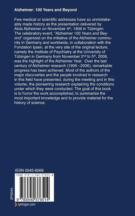 Produktbild: Alzheimer: 100 Years and Beyond