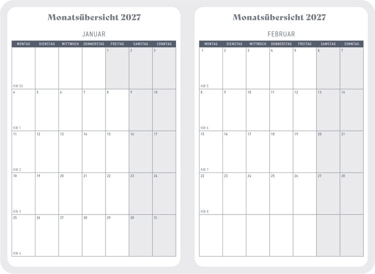 Produktbild: Wochenkalender 2027 - Purple