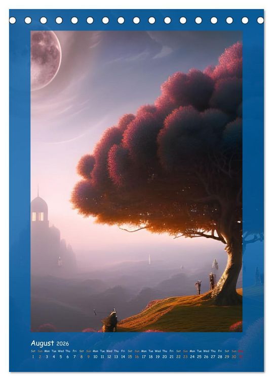 Produktbild: Moonlit Fantasies (Desk Calendar 2026 DIN A5 portrait), CALVENDO 12 Month DeskCalendar