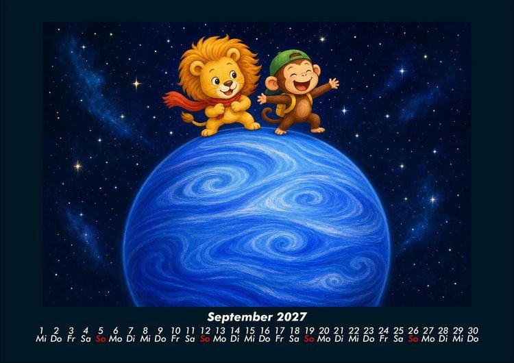 Produktbild: Buschi und Milo im Sonnensystem 2027 Fotokalender DIN A4
